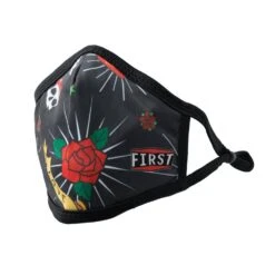 3-Ply Black/Red Print Reusable Non-Medical Breathable & Adjustable Ear Loops Face Masks (5-Pcs Pack)