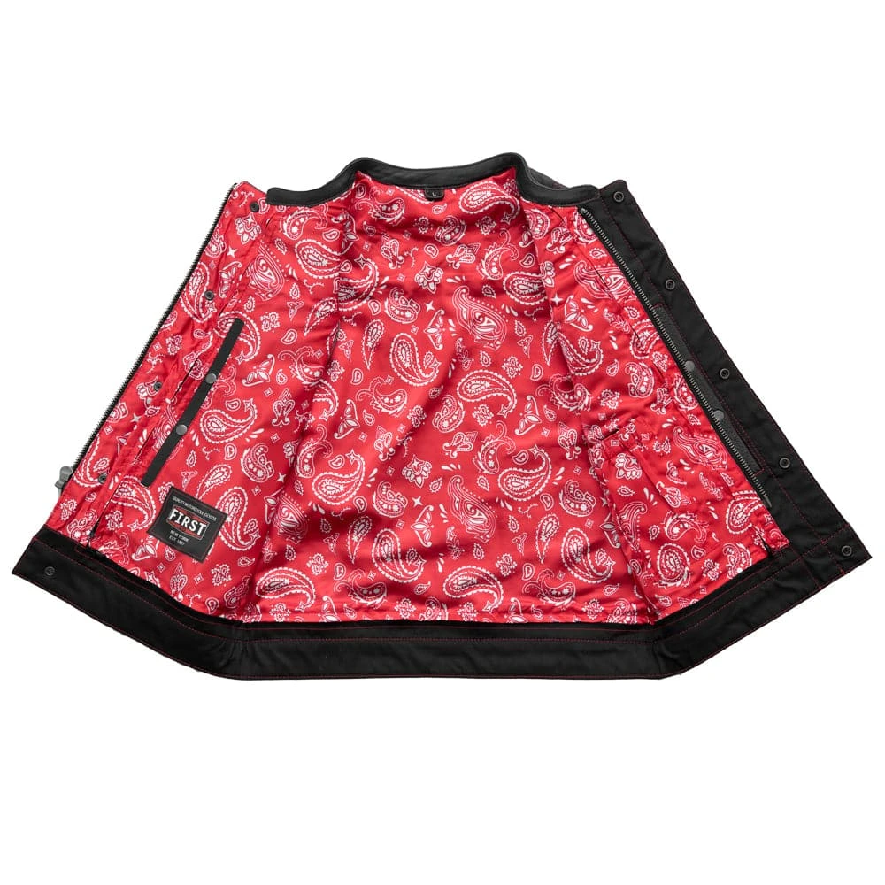 49/51 Wolf Pack - Men's Leather/Canvas Motorcycle Vest (Limited Edition) - Image 2