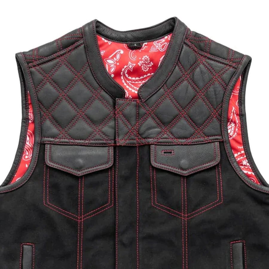49/51 Wolf Pack - Men's Leather/Canvas Motorcycle Vest (Limited Edition) - Image 4