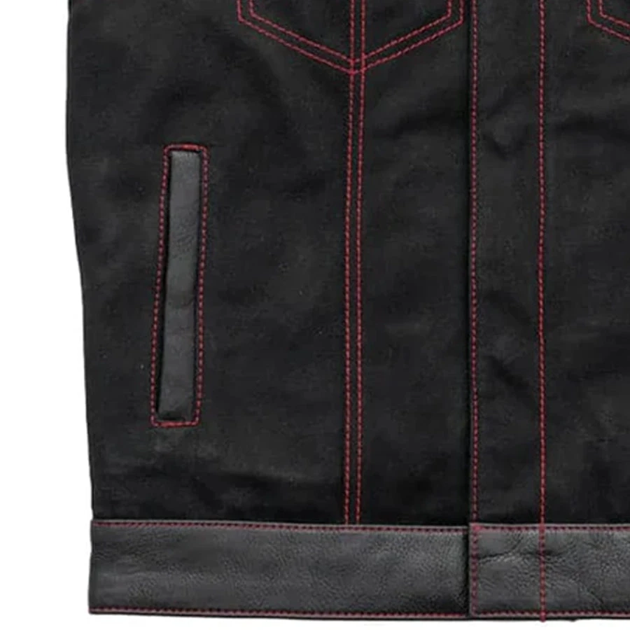49/51 Wolf Pack - Men's Leather/Canvas Motorcycle Vest (Limited Edition) - Image 5