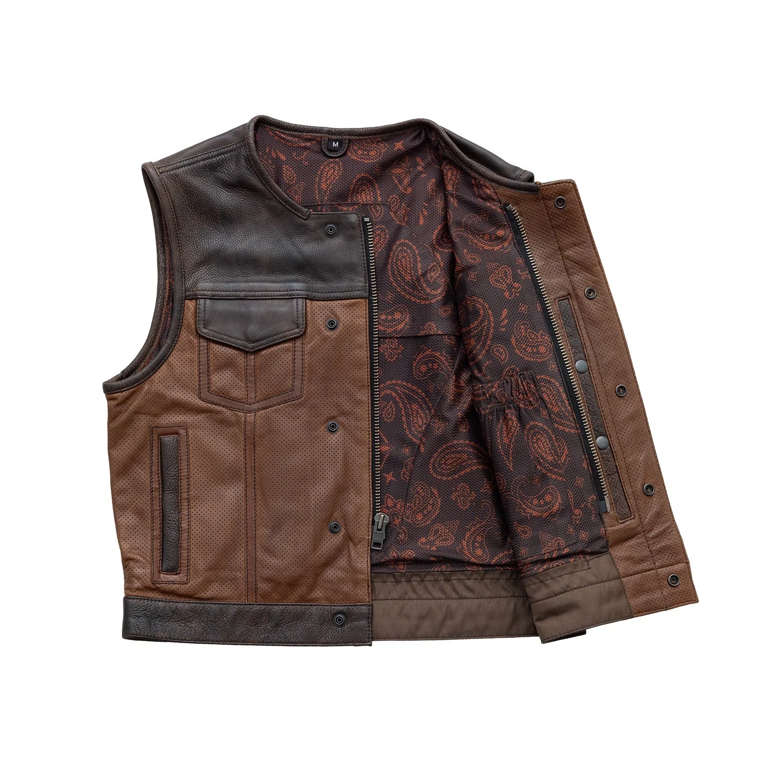 Lowside Gunner Men's Perforated Leather Vest - Image 3