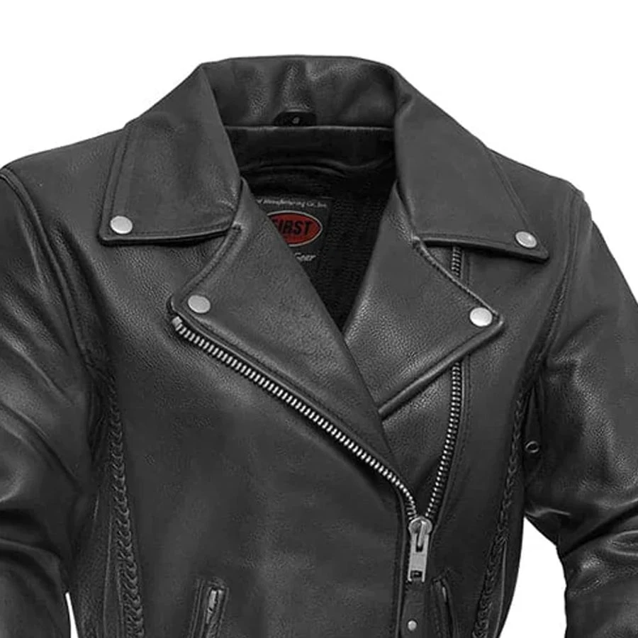 Allure Women's Motorcycle Leather Jacket - Image 4
