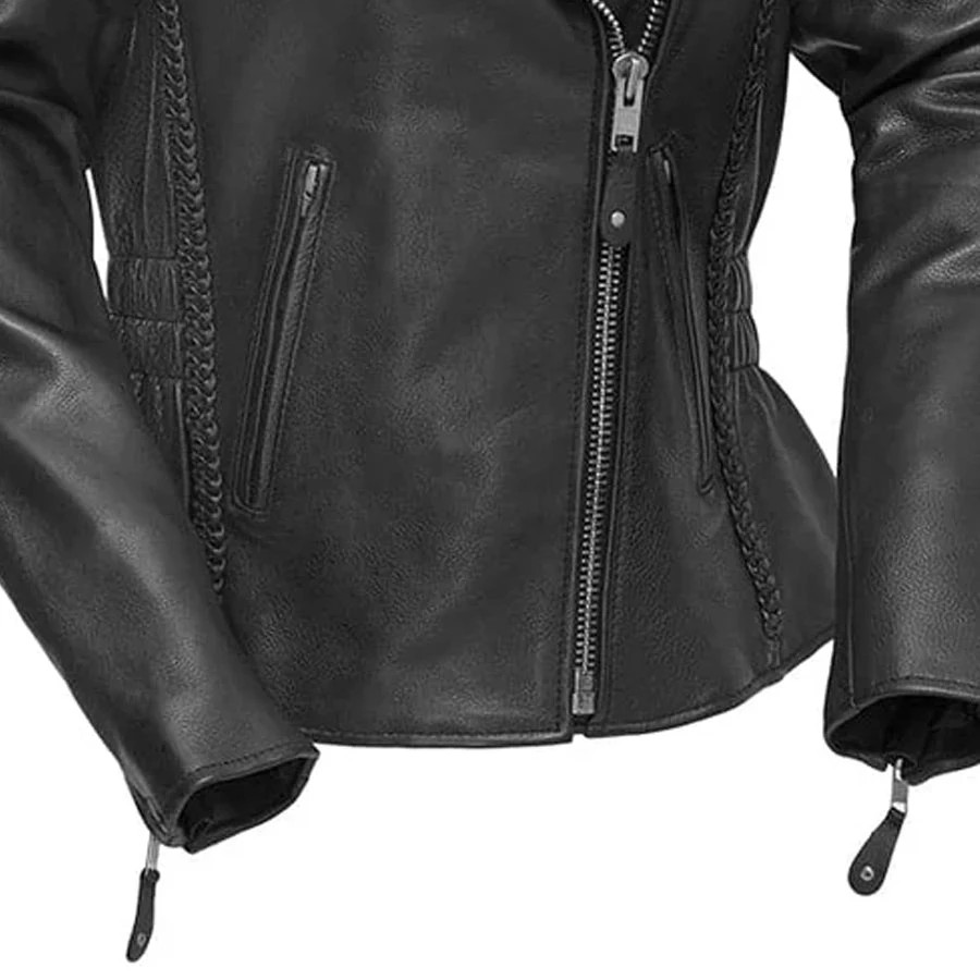 Allure Women's Motorcycle Leather Jacket - Image 5