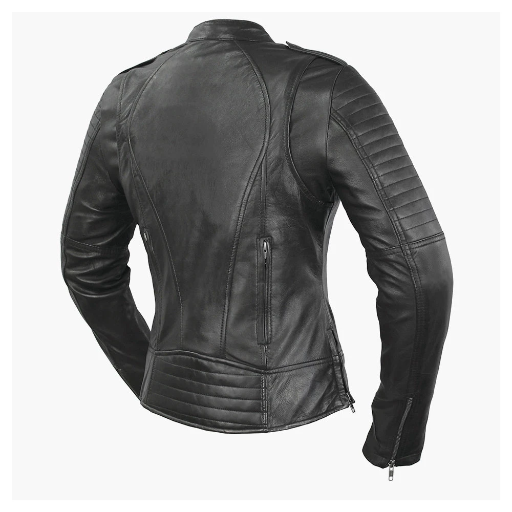Biker - Women's Motorcycle Leather Jacket - Image 2