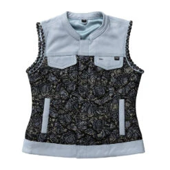 Blue Viper Women's Club Style Leather Motorcycle Vest - Limited Edition