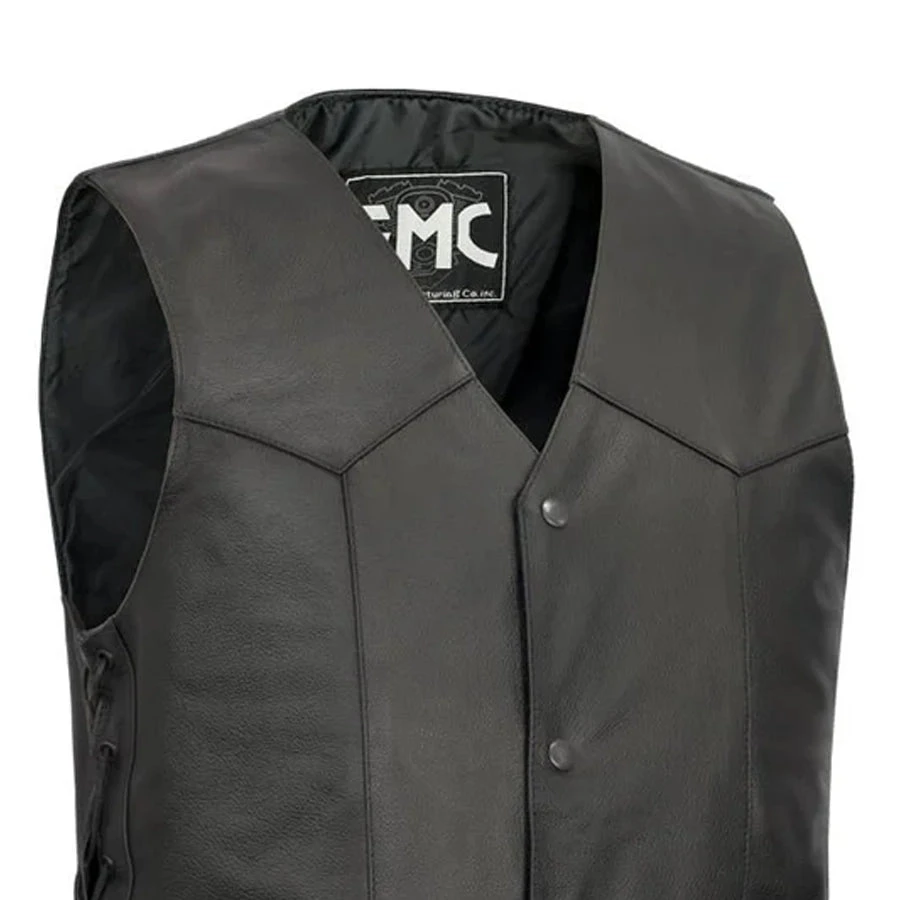 Carbine Men's Western Style Leather Motorcycle Vest - Image 3