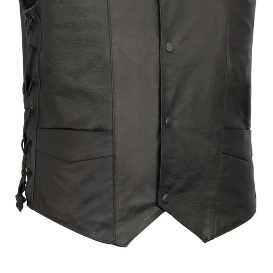 Carbine Men's Western Style Leather Motorcycle Vest - Image 4