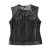 Carter - Women's Club Style Leather/Canvas Vest - Limited Edition