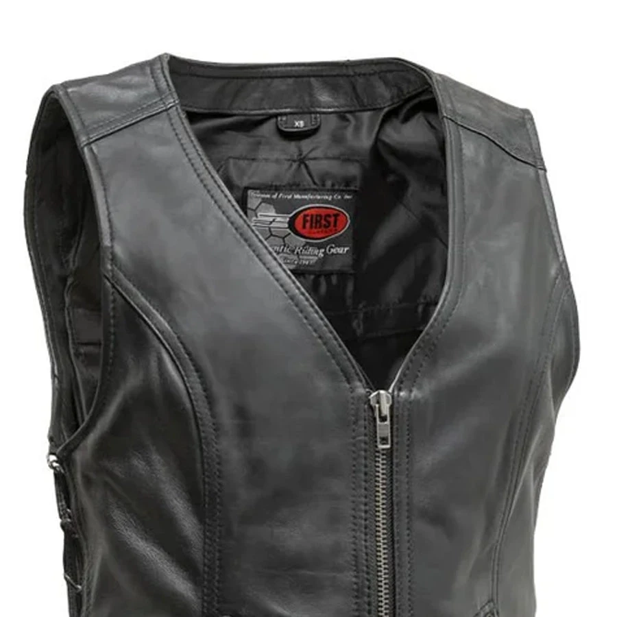 Cindy - Women's Motorcycle Sheepskin Vest - Image 4