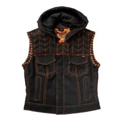 Cross Fox - Women's Club Style Motorcycle Canvas Vest- Limited Edition