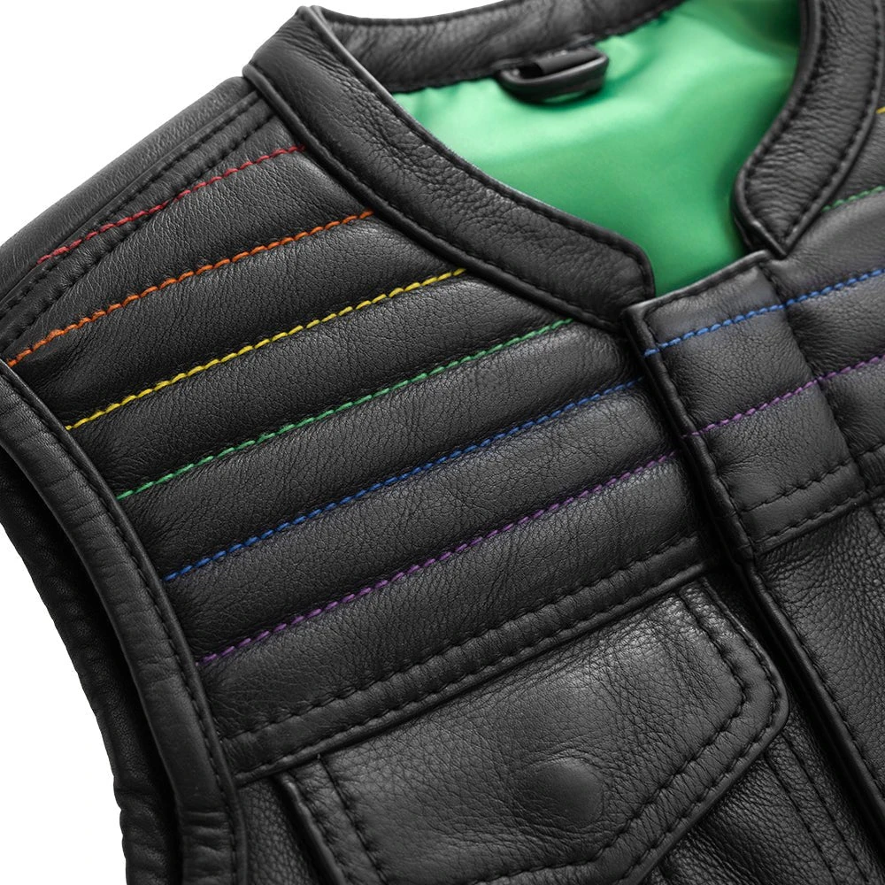 Garland Women's Club Style Motorcycle Leather Vest - Limited Edition - Image 6