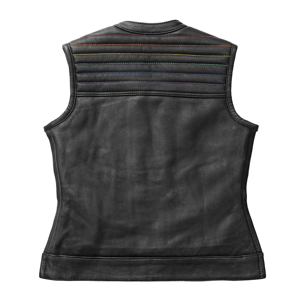 Garland Women's Club Style Motorcycle Leather Vest - Limited Edition - Image 2