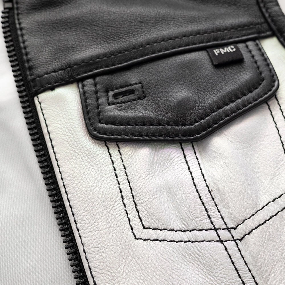 Halo Women's Club Style Motorcycle Leather Vest - Limited Edition - Image 5