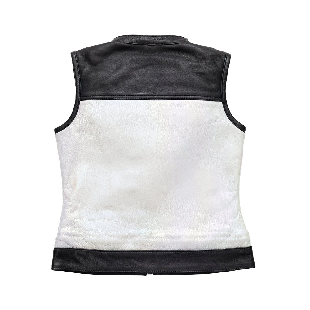Halo Women's Club Style Motorcycle Leather Vest - Limited Edition - Image 3