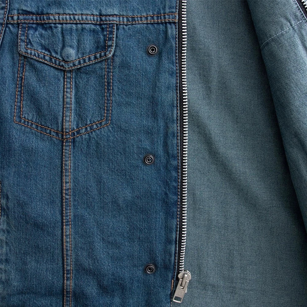 Havoc Men's Denim Motorcycle Vest - Image 3