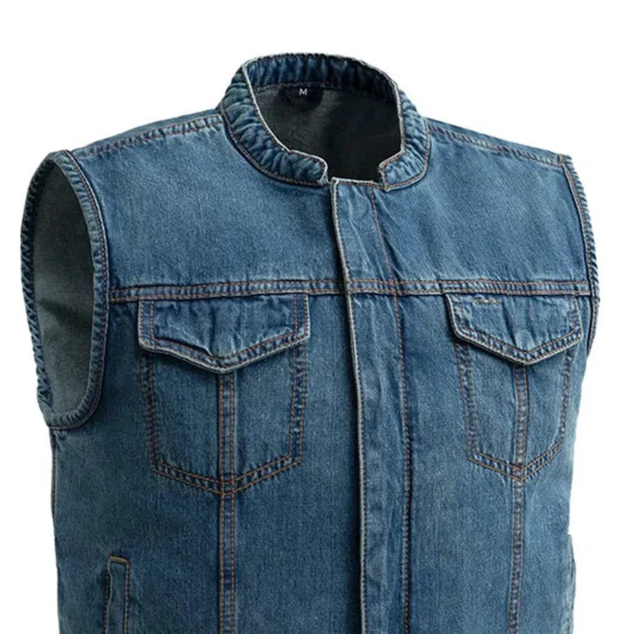 Havoc Men's Denim Motorcycle Vest - Image 4