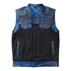 Horntail- Men's Leather/Denim Motorcycle Vest