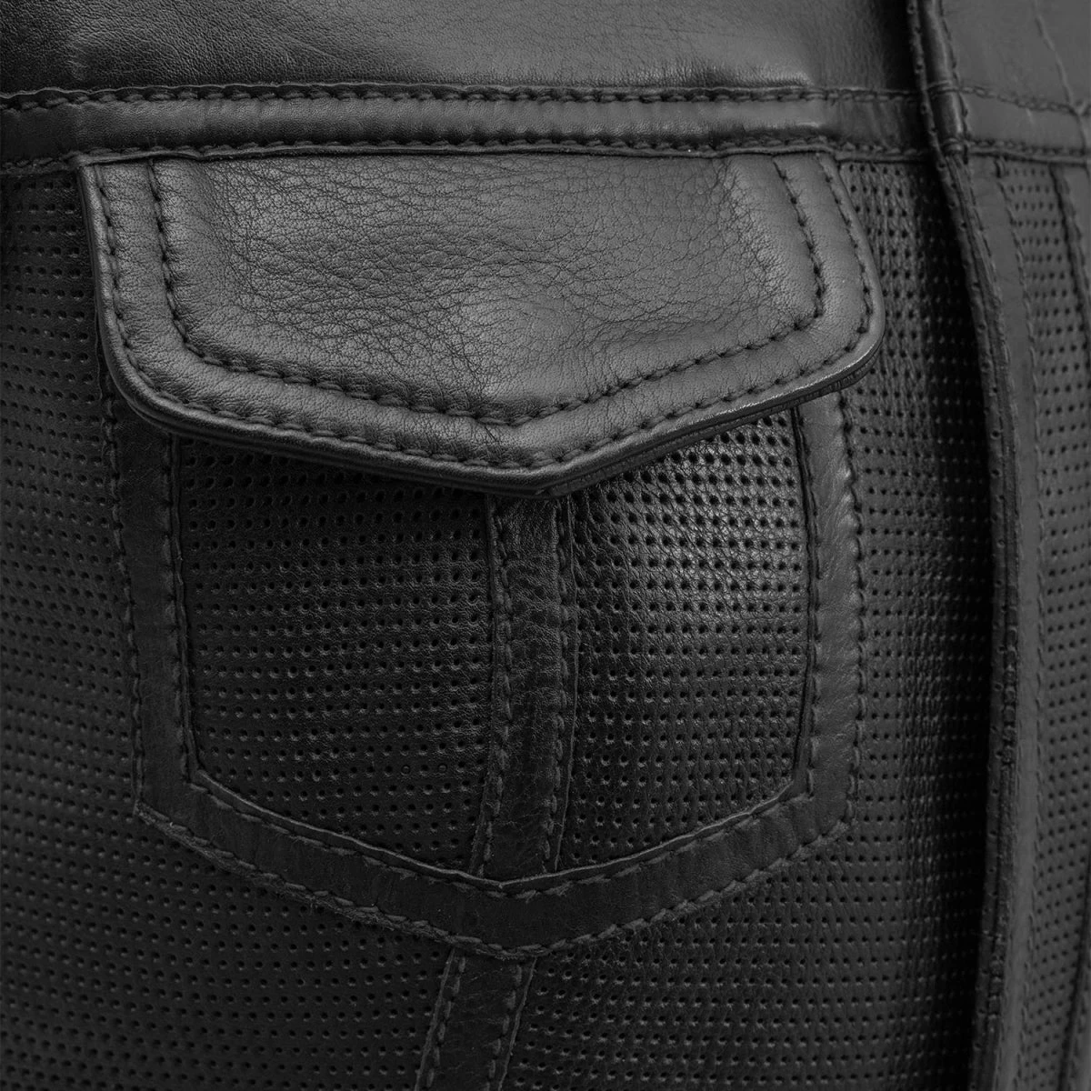 Jessica Perforated Women's Motorcycle Leather Vest - Image 4