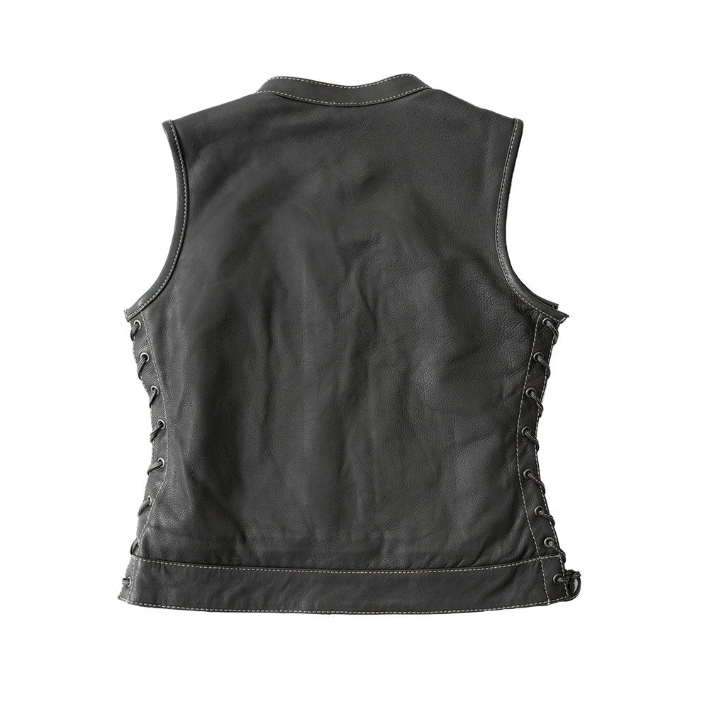 Liberty Women's Club Style Motorcycle Leather Vest - Limited Edition - Image 2