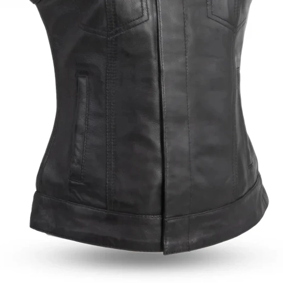 Ludlow Women's Motorcycle Leather Vest - Image 4