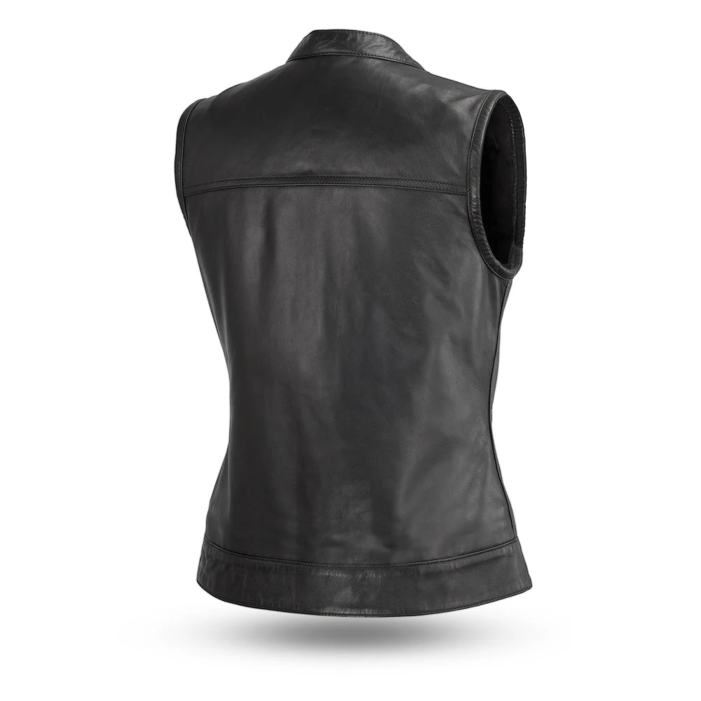Ludlow Women's Motorcycle Leather Vest - Image 2