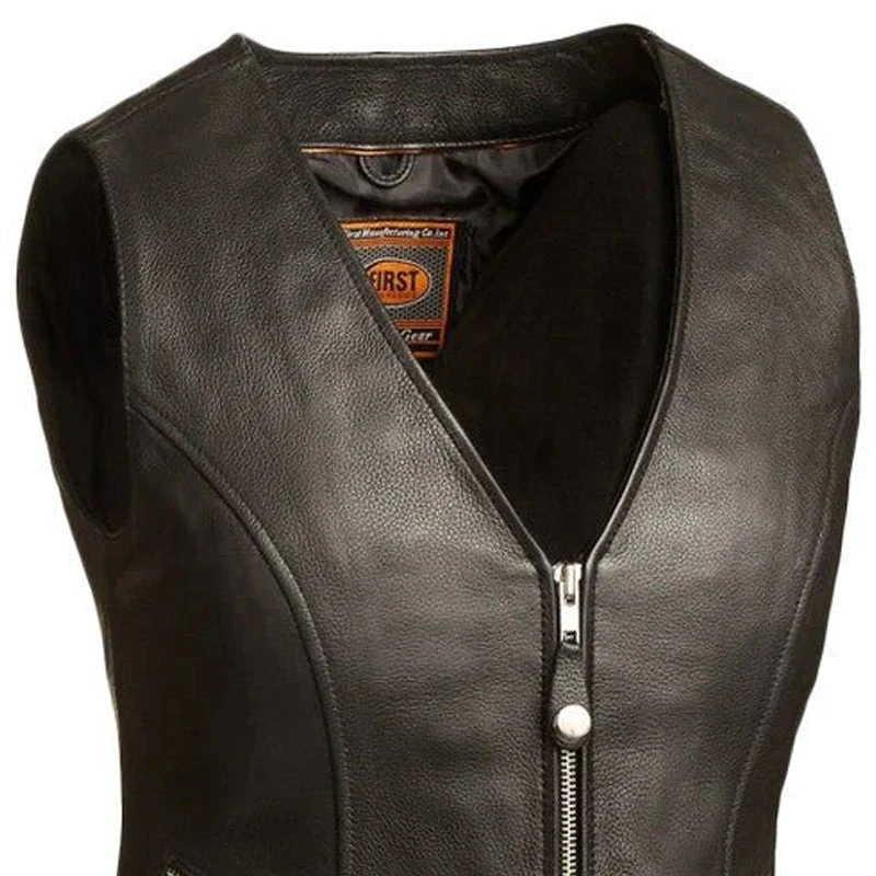 Montana Women's Motorcycle Leather Vest - Image 6