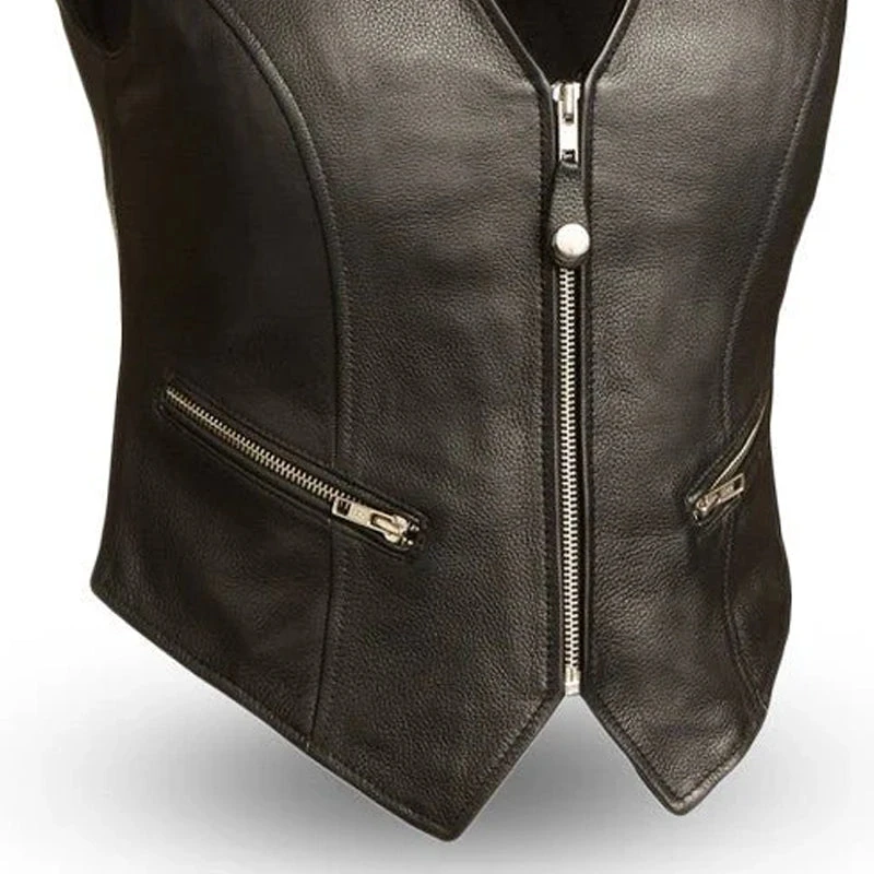Montana Women's Motorcycle Leather Vest - Image 3