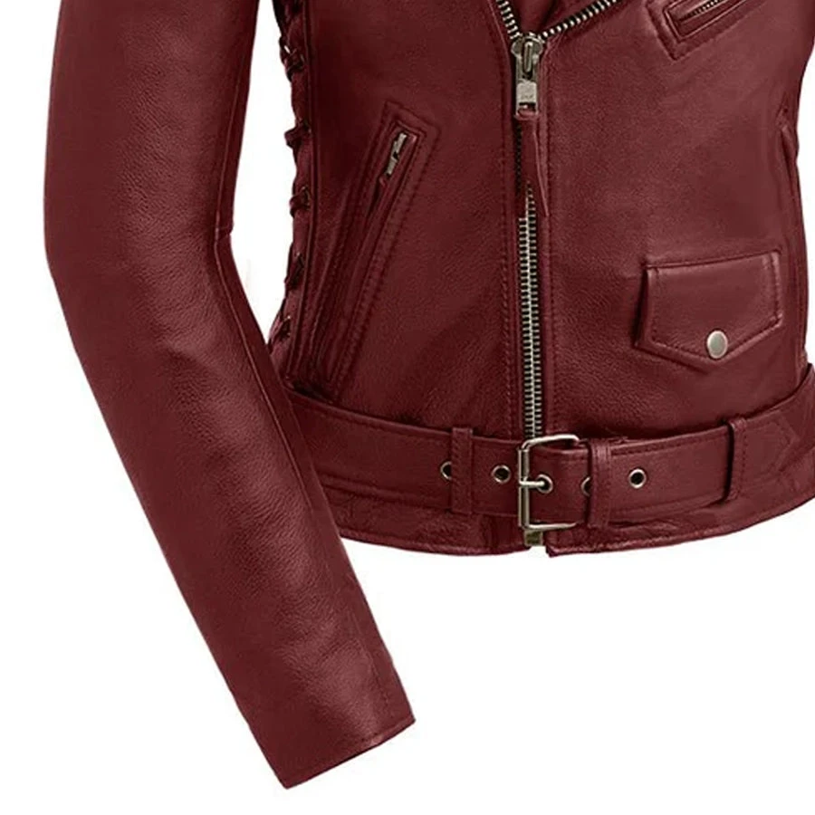 Popstar Women'sMotorcycle Leather Jacket - Image 12