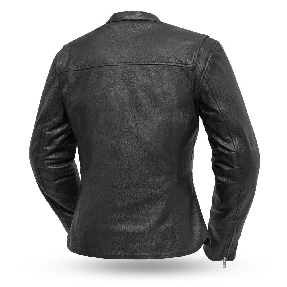 Roxy - Women's Leather Motorcycle Jacket - Image 2