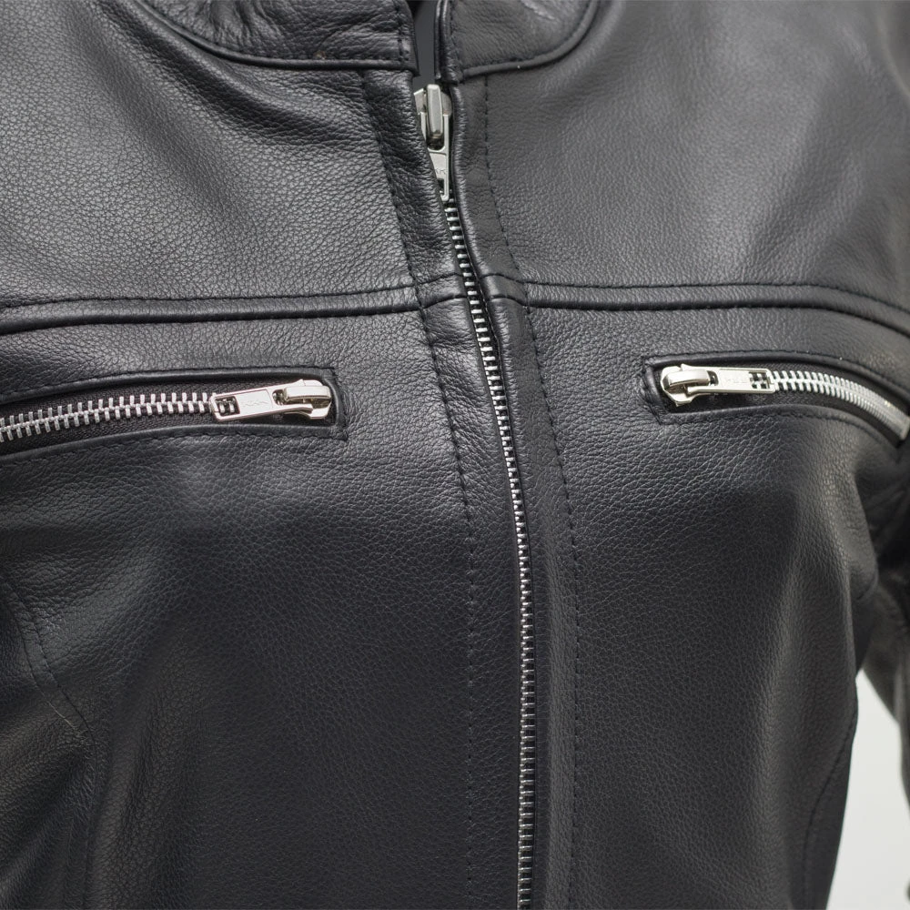Roxy - Women's Leather Motorcycle Jacket - Image 3