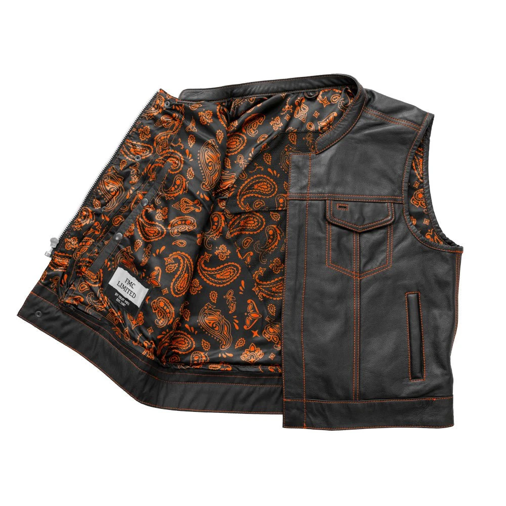 The Club Cut Men's Motorcycle Leather Vest, Multiple Color Options - Image 8