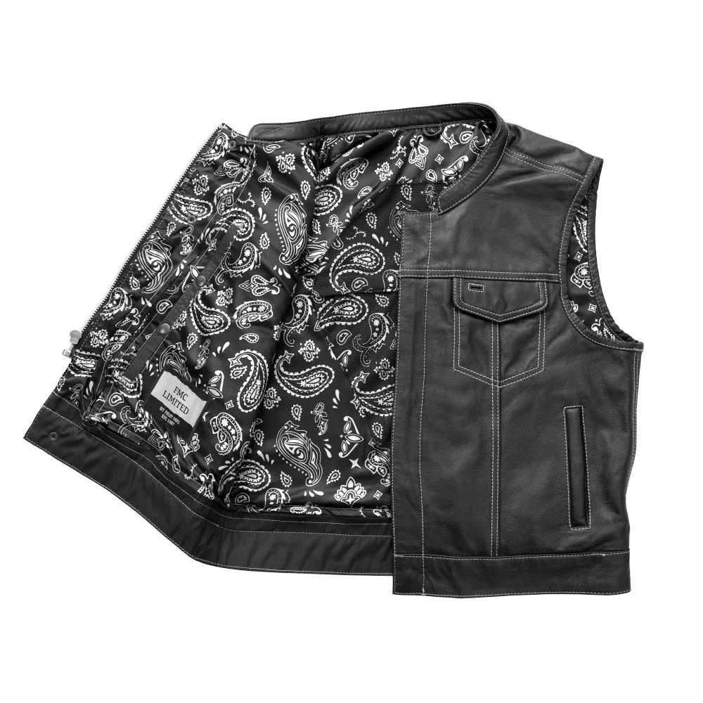 The Club Cut Men's Motorcycle Leather Vest, Multiple Color Options - Image 19