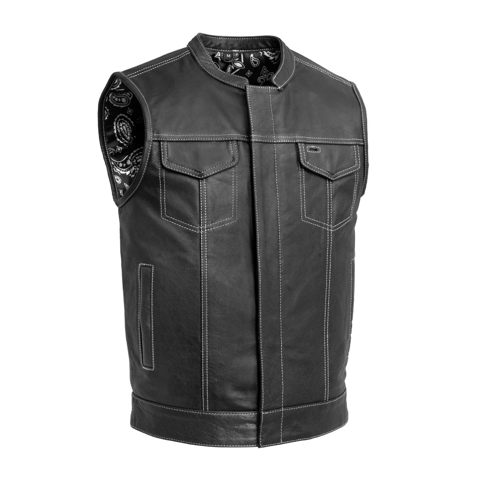 The Cut Men's Motorcycle Leather Vest, Multiple Color Options - Image 12