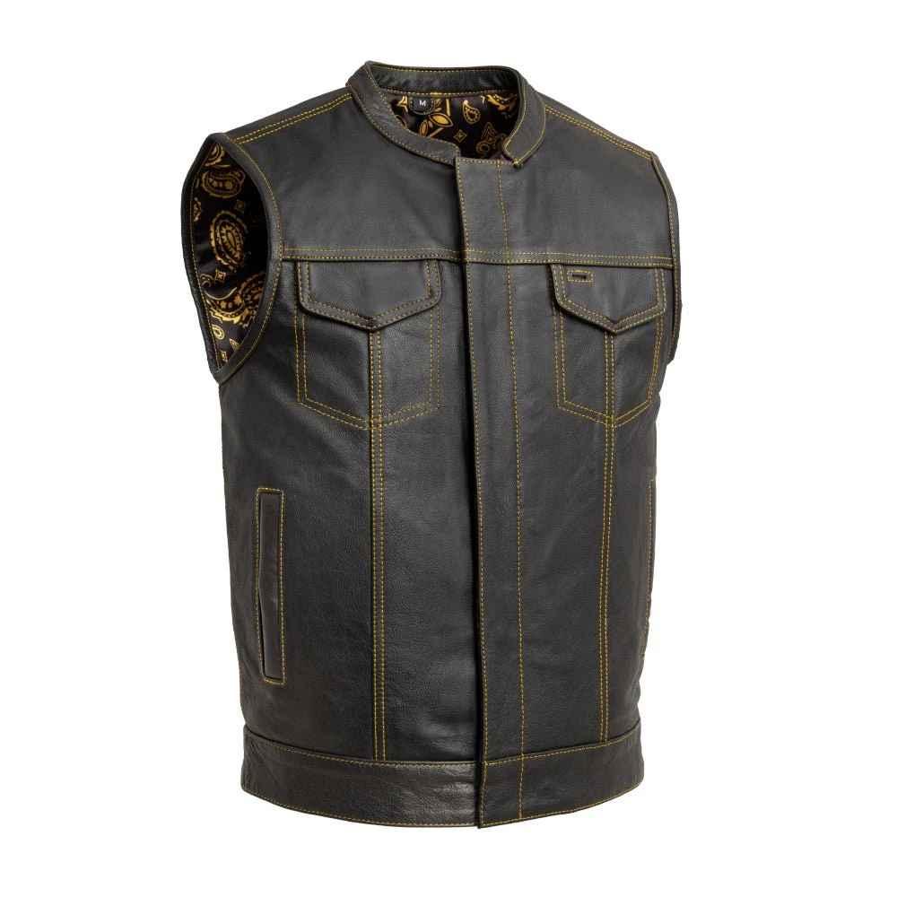 The Cut Men's Motorcycle Leather Vest, Multiple Color Options - Image 4
