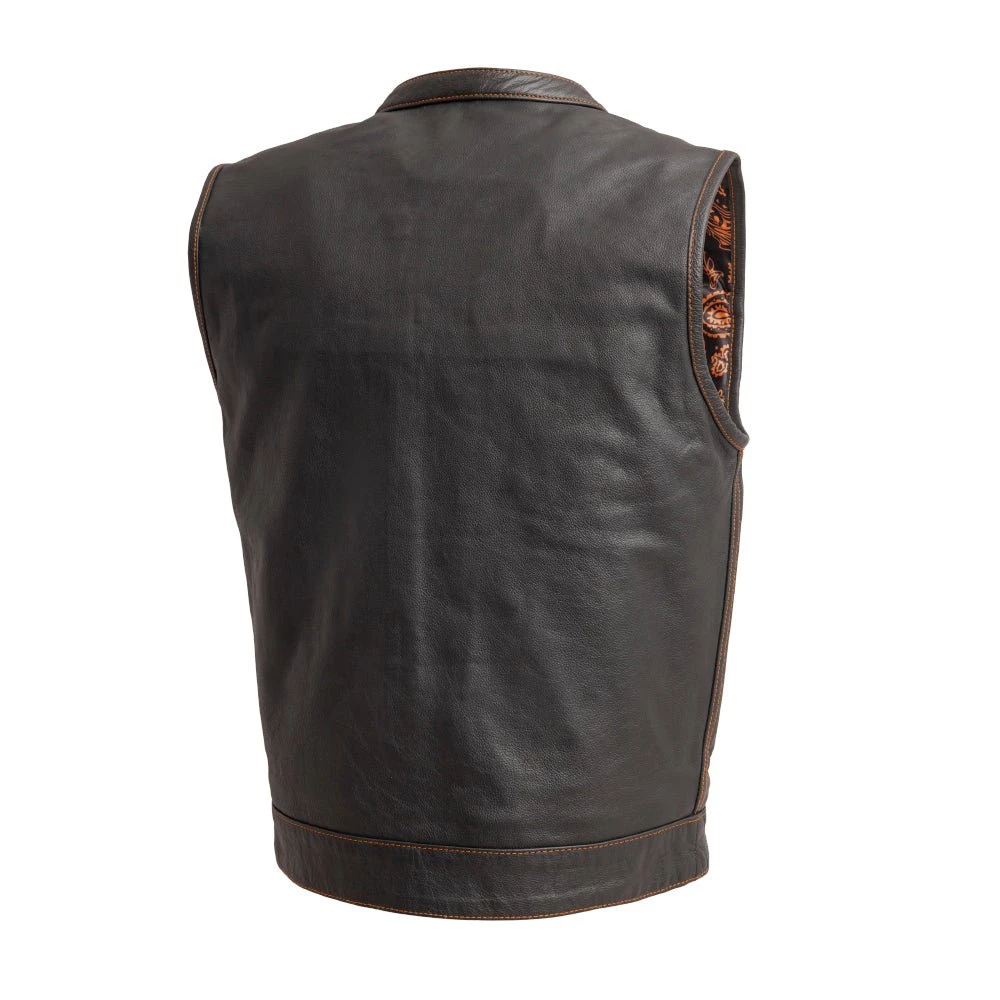 The Cut Men's Motorcycle Leather Vest, Multiple Color Options - Image 11