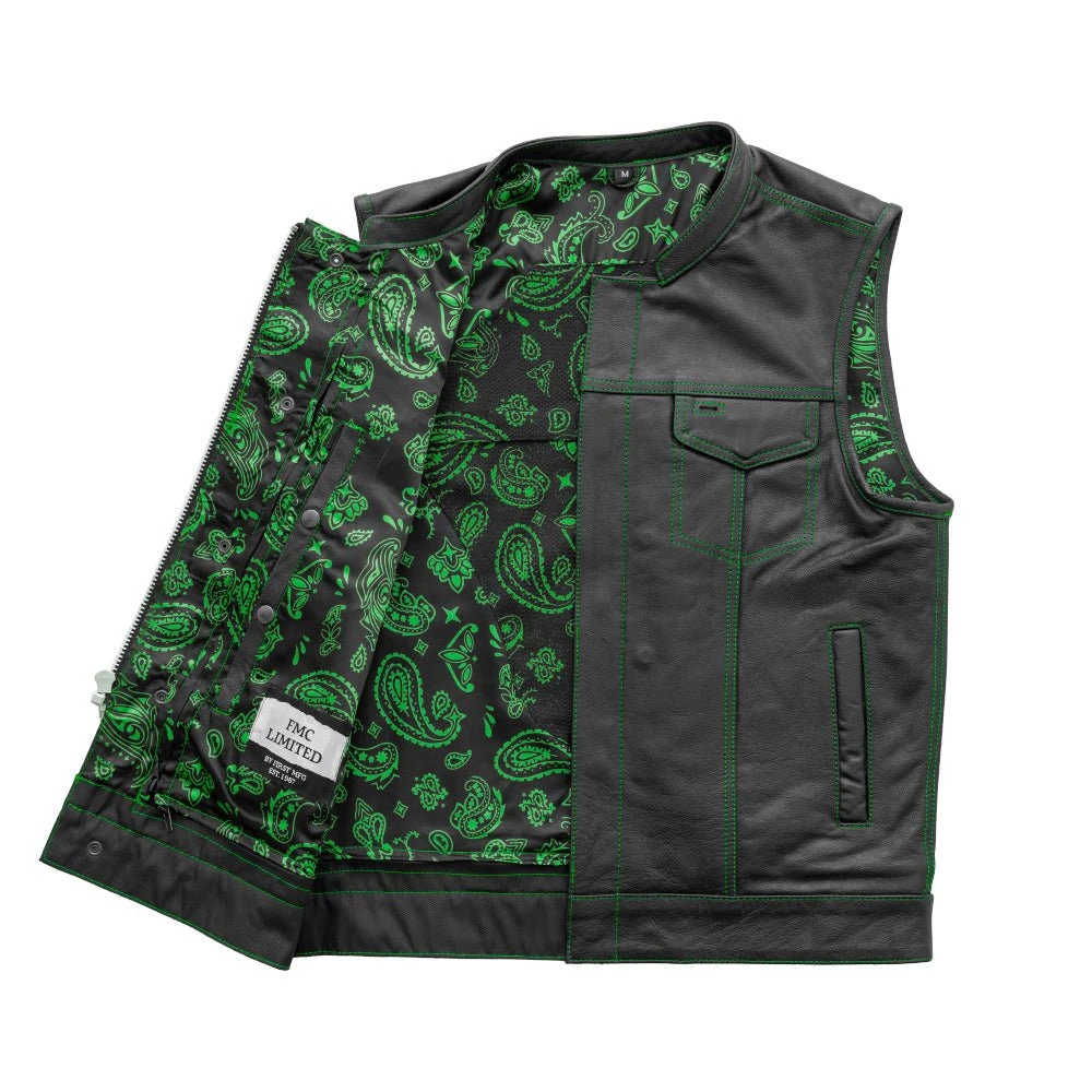 The Cut Men's Motorcycle Leather Vest, Multiple Color Options - Image 2