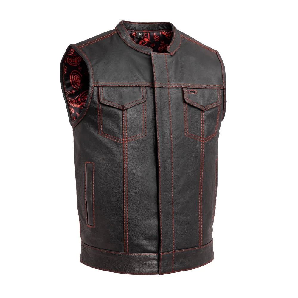 The Cut Men's Motorcycle Leather Vest, Multiple Color Options - Image 16