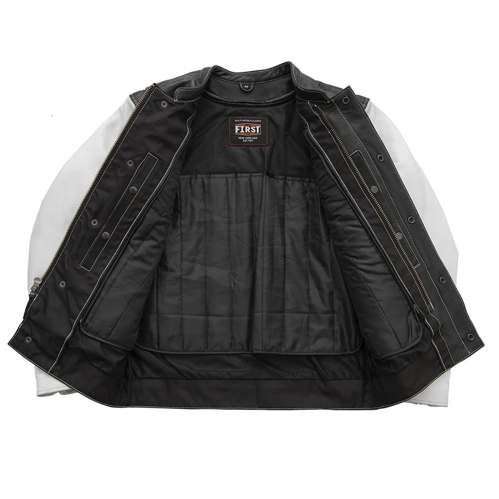 Vincent Men's Cafe Style Leather Jacket - Image 3