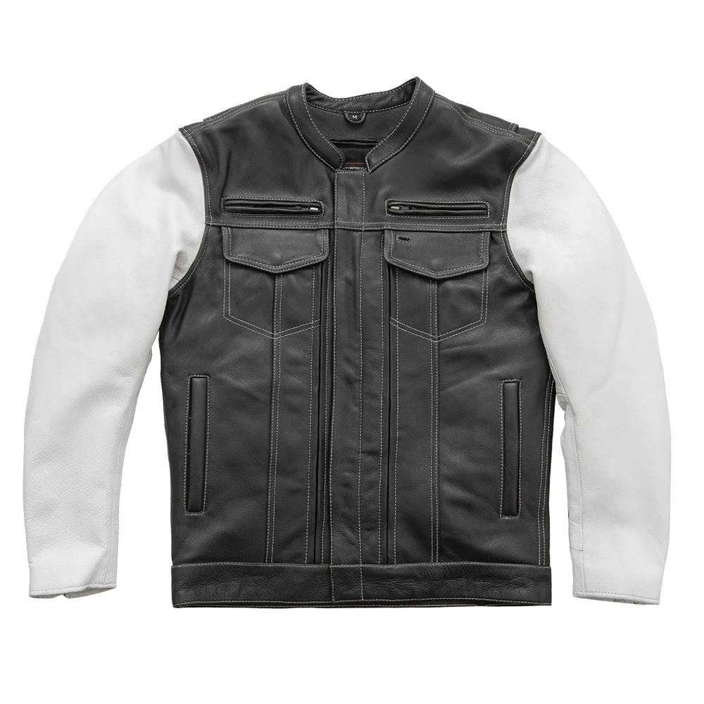 Vincent Men's Cafe Style Leather Jacket - Image 4