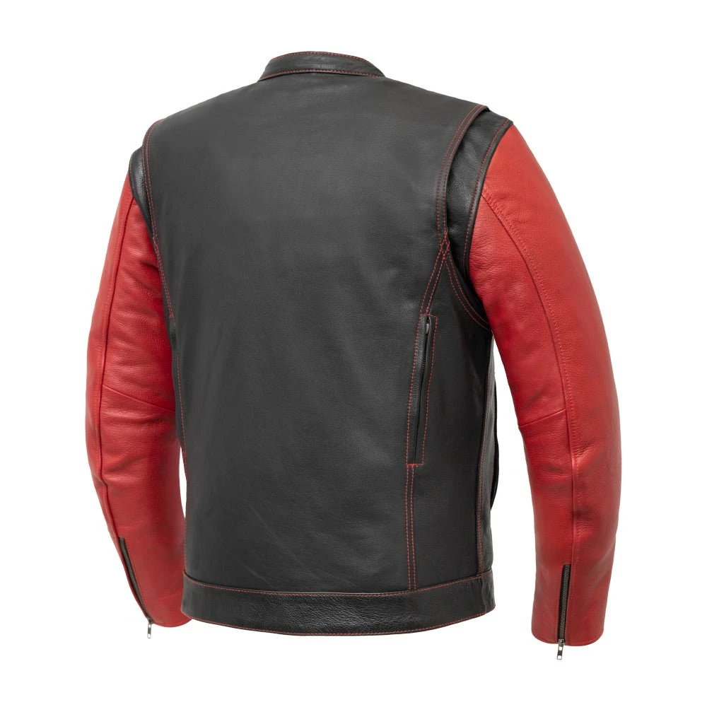 Vincent Men's Cafe Style Leather Jacket - Image 12