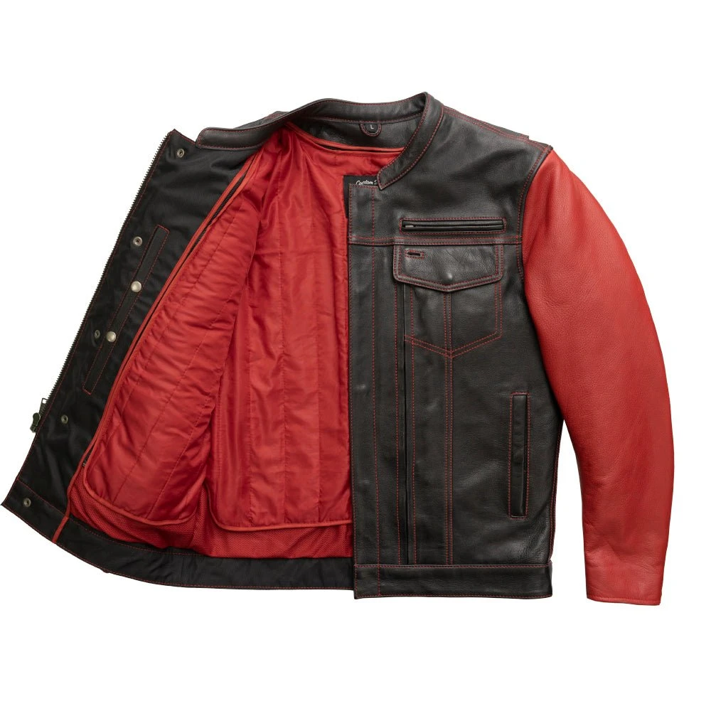 Vincent Men's Cafe Style Leather Jacket - Image 11