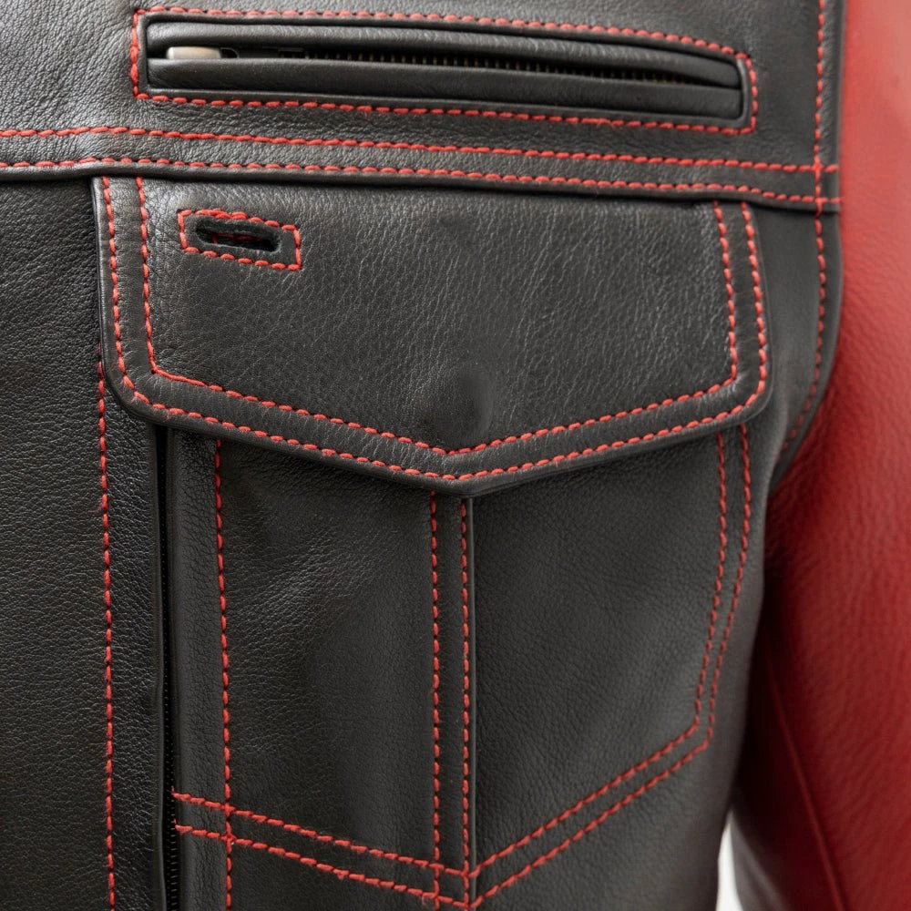 Vincent Men's Cafe Style Leather Jacket - Image 13