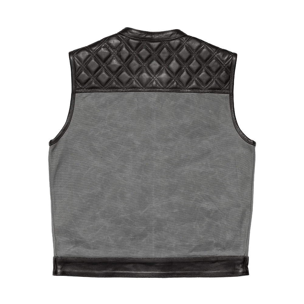 Waxed Hunt Club - Men's Motorcycle Vest (Limited Edition) Grey - Image 2