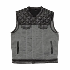 Waxed Hunt Club - Men's Motorcycle Vest (Limited Edition) Grey