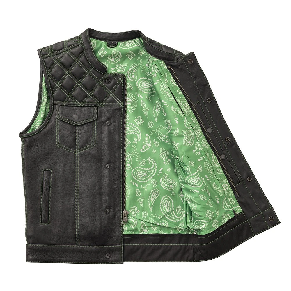 Whaler Green - Men's Club Style Leather Vest (Limited Edition) - Image 6
