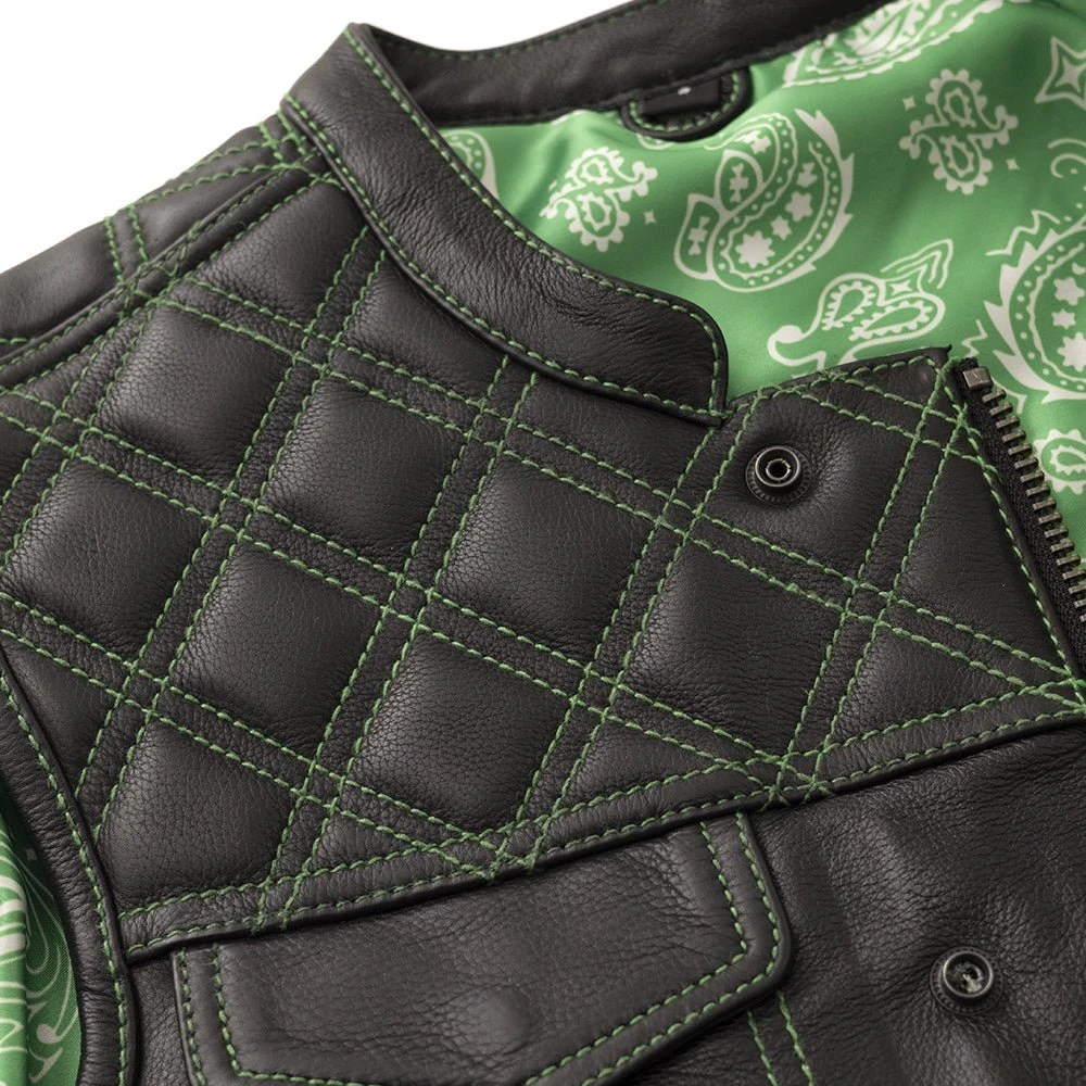 Whaler Green - Men's Club Style Leather Vest (Limited Edition) - Image 5